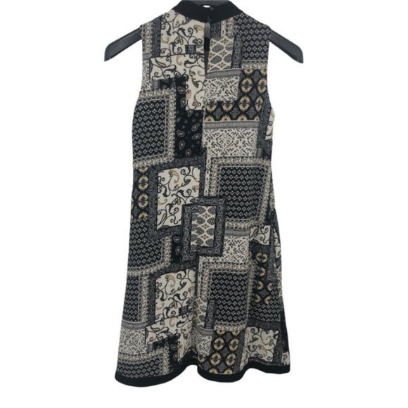 Mock Neck Paisley Shift Dress Tunic Top 4 - Picture 4 of 12